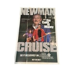 Vintage The Color of Money‎ Movie Poster 1986 Paul Newman Tom Cruise Promo 27x41